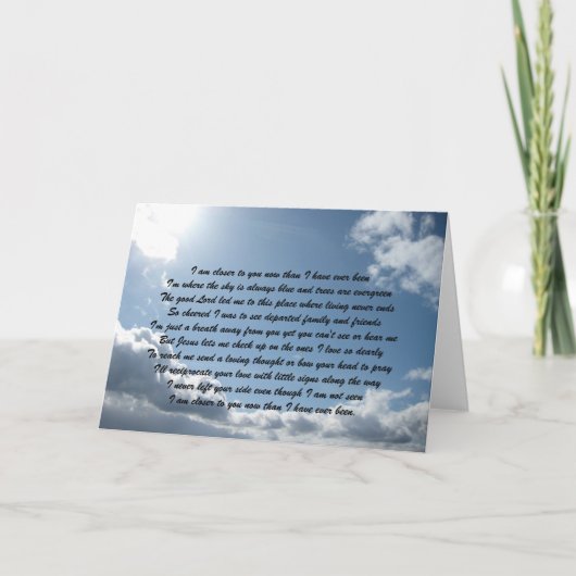 Ich bin jetzt naher für dich als ich... karte (Vorderseite)