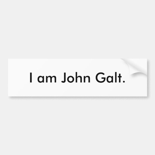 Ich bin John Galt. Autoaufkleber (Vorne)