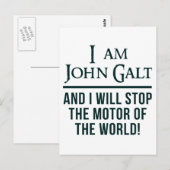 Ich bin John Galt Postkarte (Vorne/Hinten)