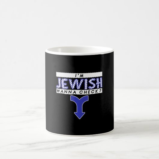 Ich bin jüdischer Wanna Karo Funny Circumcision Kaffeetasse (Mittel)
