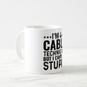 Ich bin Kabeltechniker, aber ich kann den Dummkopf Kaffeetasse (Vorderseite Links)