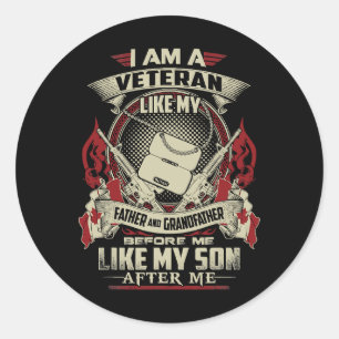 ICH BIN KANADISCHER VETERAN WIE MEIN VATER VOR MIR RUNDER AUFKLEBER