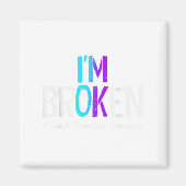 Ich bin kaputt, Aquamarin und amp; Lila Ribbon-Sui Magnet (Vorne)