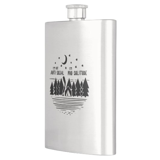 Ich bin kein Ant-Social, ich bin Pro-Einsamkeit Flachmann (Links)