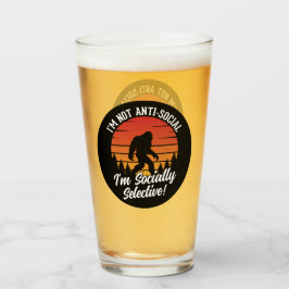 Ich bin kein antisoziales Bigfoot Black Glas