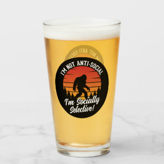 Ich bin kein antisoziales Bigfoot Black Glas