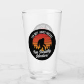 Ich bin kein antisoziales Bigfoot Black Glas (Vorderseite)