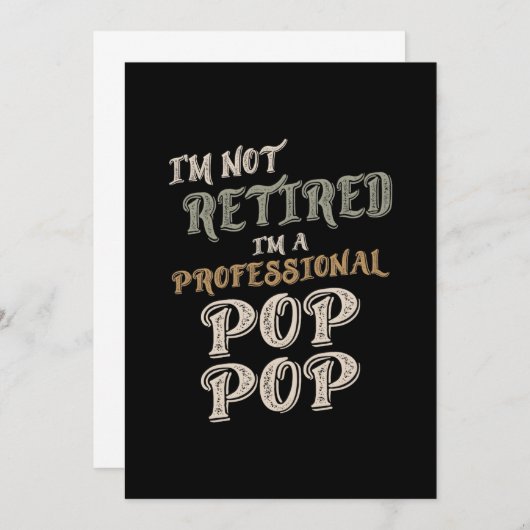 Ich bin kein Beruflicher PopPop Einladung (Vorne/Hinten)