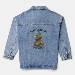 Ich bin kein Bücherwurm, ich bin ein Buchdrache Lu Jeansjacke