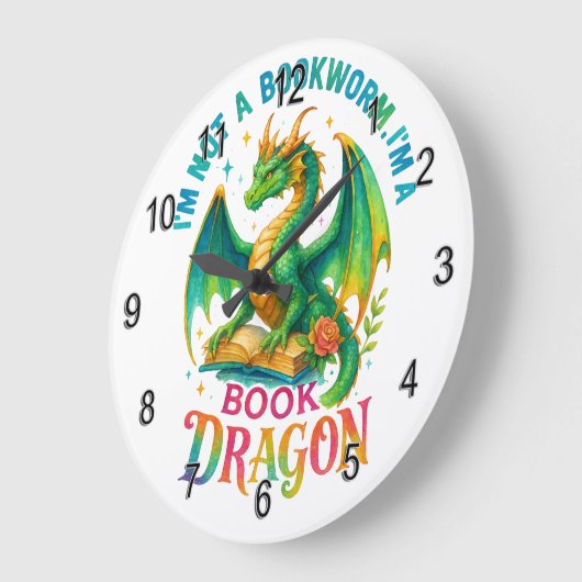 Ich bin kein Buchwurm... Große Wanduhr (Winkel)