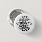 Ich bin kein Buchwurm, ich bin ein Buch-Drachen-Fa Button (Vorne & Hinten)