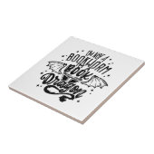 Ich bin kein Buchwurm, ich bin ein Buch-Drachen-Fa Fliese (Seite)