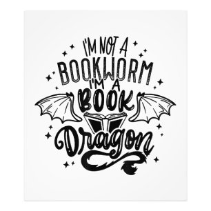 Ich bin kein Buchwurm, ich bin ein Buch-Drachen-Fa Fotodruck