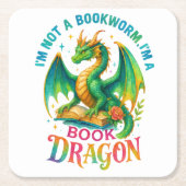 Ich bin kein Buchwurm... Rechteckiger Pappuntersetzer (Vorderseite)