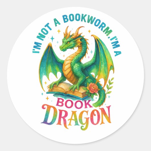 Ich bin kein Buchwurm... Runder Aufkleber (Vorderseite)