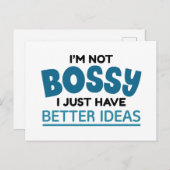 Ich bin kein Chef, ich habe einfach bessere Ideen Postkarte (Vorne/Hinten)