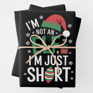 Ich bin kein Elf, einfach nur klein, lustiges Weih Geschenkpapier Set