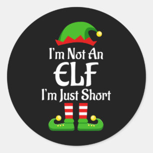 Ich bin kein Elf Familie Weihnachts Pjs Matching M Runder Aufkleber