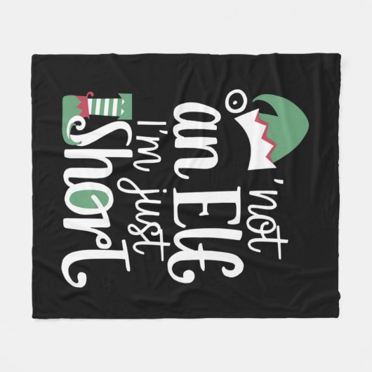 Ich bin kein Elf, ich bin nur Kurze Weihnachtsfeie Fleecedecke (Vorderseite (Horizontal))
