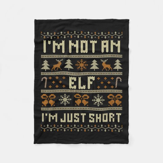 Ich bin kein Elf im Kurzen Weihnachtsspiel Fleecedecke (Vorderseite)