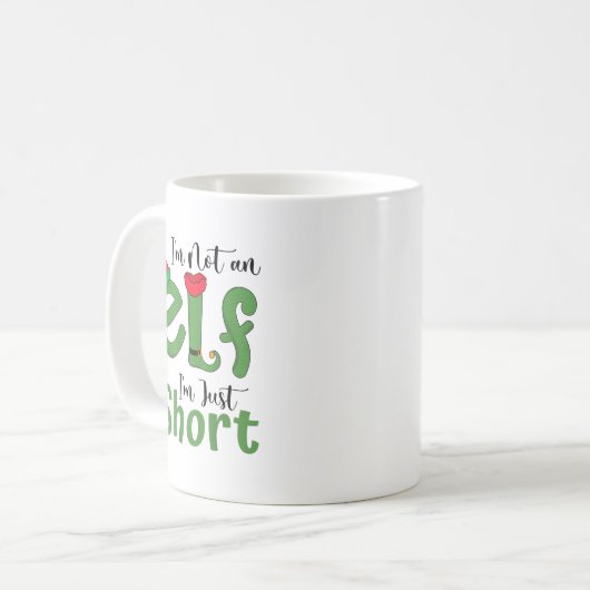 Ich bin kein Elf, nur Kurze lustige Weihnachtsmänn Kaffeetasse (Vorderseite Links)
