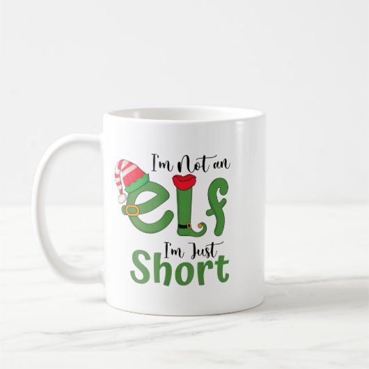 Ich bin kein Elf, nur Kurze lustige Weihnachtsmänn Kaffeetasse (Links)