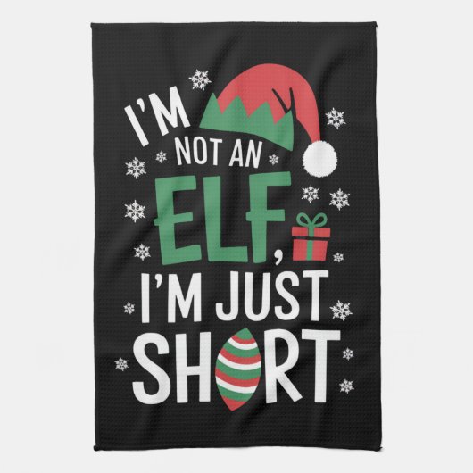 Ich bin kein Elf, nur Kurze Weihnachtsfeiertage Geschirrtuch (Vertikal)