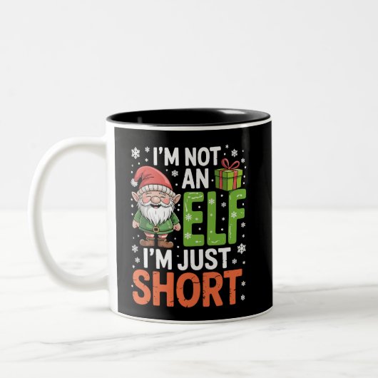Ich bin kein Elf, nur Kurze WeihnachtsWeihnachtsWe Zweifarbige Tasse (Links)