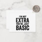 Ich bin kein Extra, du bist einfach ein einfaches Mitteilungskarte (Vorderseite/Rückseite Beispiel)