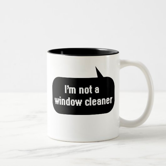Ich bin kein Fensterputzer Zweifarbige Tasse (Rechts)