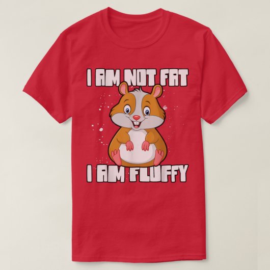 Ich bin kein Fett ich bin Fluffy Guinea Pig T-Shirt (Design vorne)
