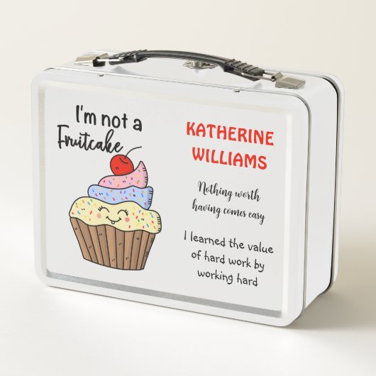 Ich bin kein fruchtbarer Brauch Metall Brotdose (Rückseite)