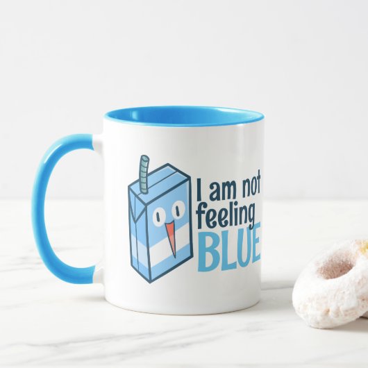Ich bin kein Gefühl blau Tasse (Mit Donut)