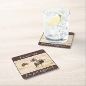 Ich bin kein hässliches, wildestes Foto mit Text Rechteckiger Pappuntersetzer (Vor Ort)