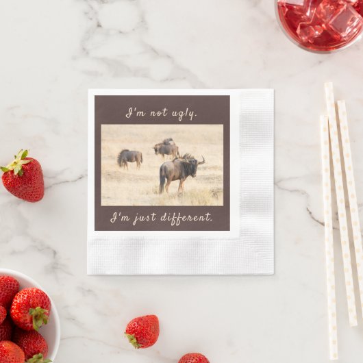 Ich bin kein hässliches, wildestes Foto mit Text Serviette (Beispiel)