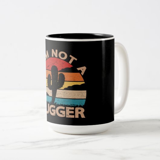 Ich bin kein Hugger ein lustiges Kaktusdesign für Zweifarbige Tasse (VorderseiteRechts)