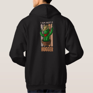 Ich bin kein Hugger Funny Sarcastic Cowboy Cactus  Hoodie