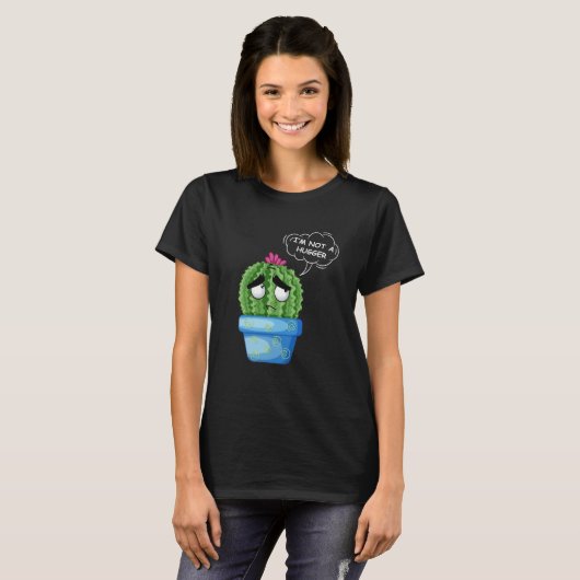 Ich bin kein Hugger T-Shirt Sad Cactus in einem To (Vorne ganz)