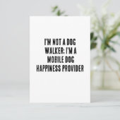 Ich bin kein Hundeschwalker; ich bin ein mobiler H Dankeskarte (Stehend Vorderseite)
