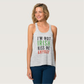 Ich bin kein Irin, küss mich auf jeden Fall St Pat Tank Top (Vorderseite Vollansicht)