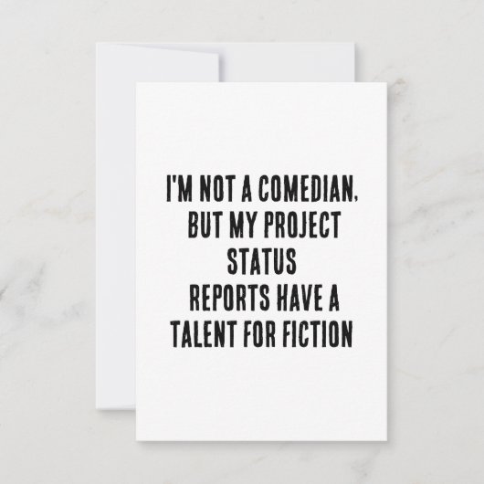 Ich bin kein Komiker, aber mein Projektstatus beri Dankeskarte (Vorderseite)