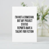 Ich bin kein Komiker, aber mein Projektstatus beri Dankeskarte (Stehend Vorderseite)