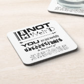 Ich bin kein komischer Cork-Untersetzer Getränkeuntersetzer (Linke Seite)