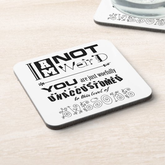 Ich bin kein komischer Cork-Untersetzer Getränkeuntersetzer (Linke Seite)