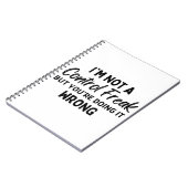 Ich bin kein Kontrolle-Freak, aber du tust es fals Notizblock (Linke Seite)