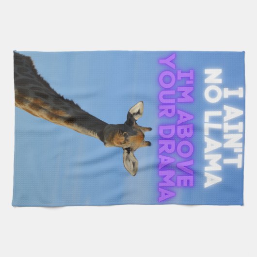 Ich bin kein Lama, ich bin über deinem Drama Giraf Geschirrtuch (Horizontal)
