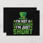 Ich bin kein Leprechaun, ich bin nur Kurz St Patri Postkarte (Vorne/Hinten)