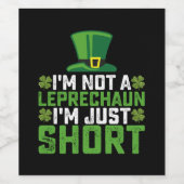Ich bin kein Leprechaun, ich bin nur Kurz St Patri Weinetikett (Einzelnes Label)