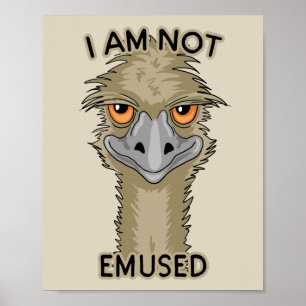 Ich bin kein lustiger Emu Pun   Beige Poster