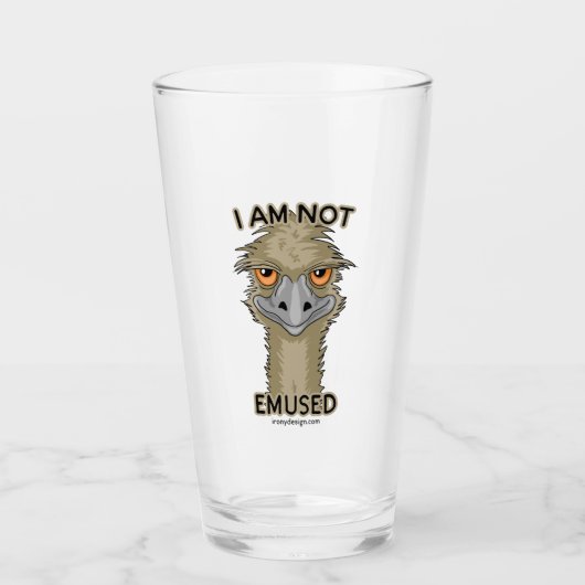 Ich bin kein lustiger Emu Pun Glas (Vorderseite)
